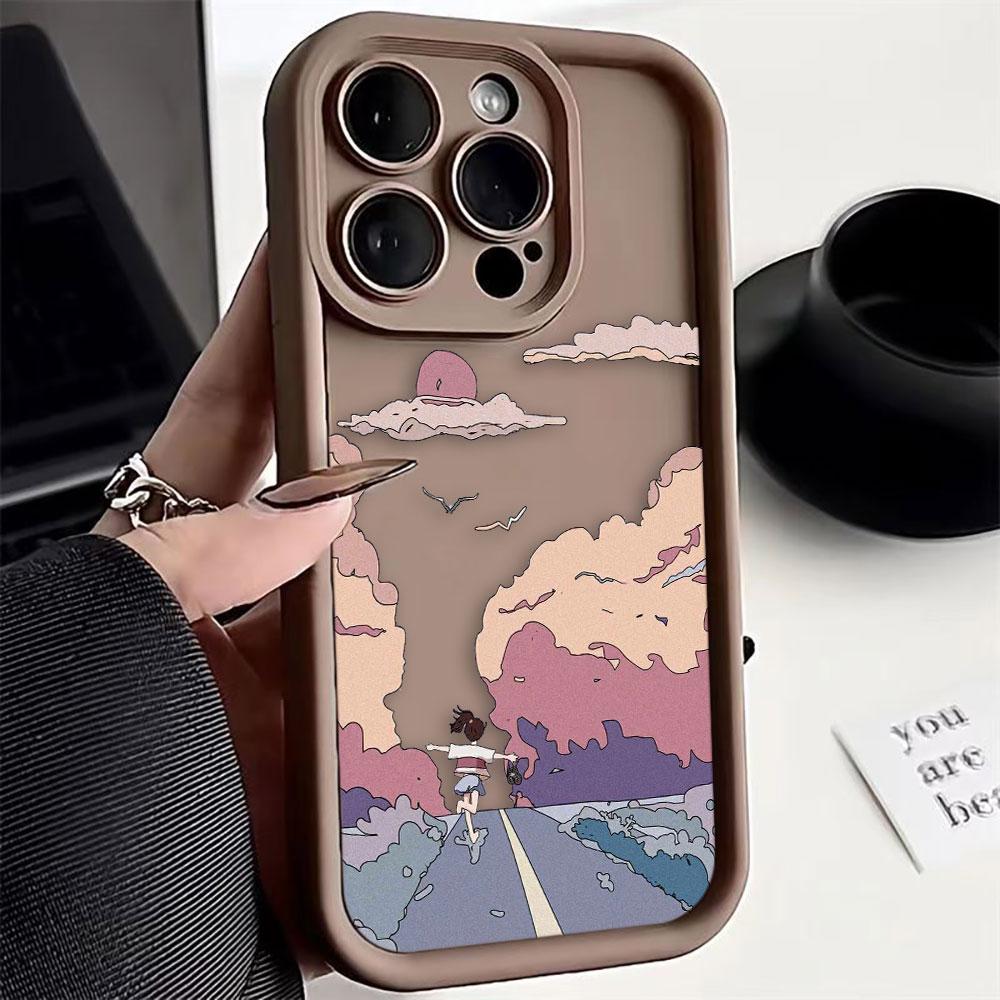 Sunset Scenery Phone Case For iphone Apple 17 AIR 16 16E 11 12 13 14 15 XR Plus Pro Max Silicone Case Funda DIY Shell Cover