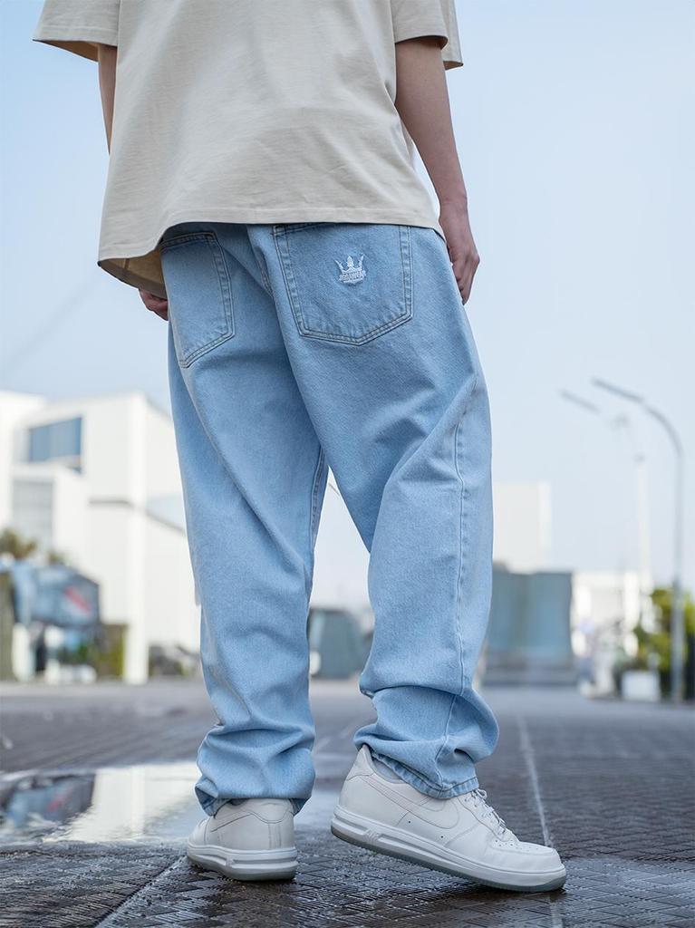 Jigga Wear Crown XL Men's Light Blue Baggy Jeans