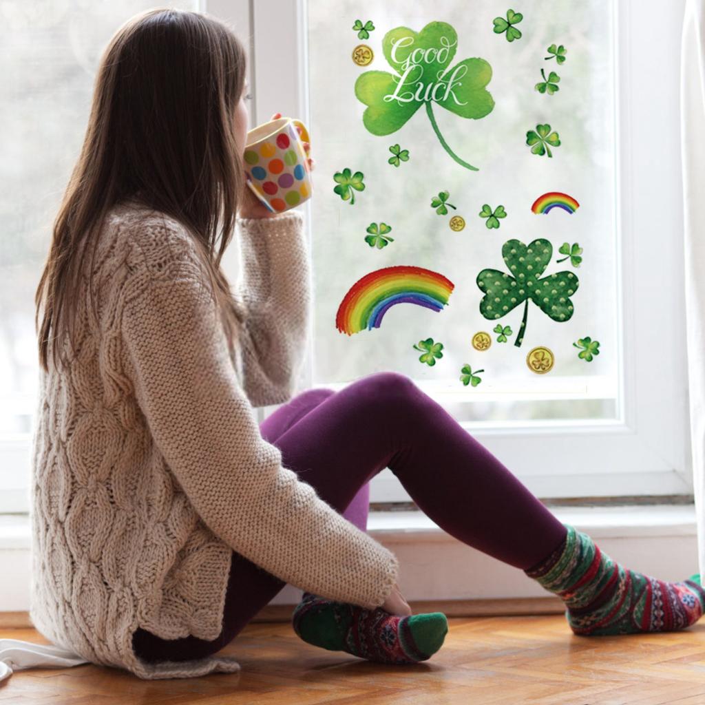 Наклейки на окна ко Дню Святого Патрика, 120 шт. Наклейки на окна для украшения ко Дню Святого Патрика