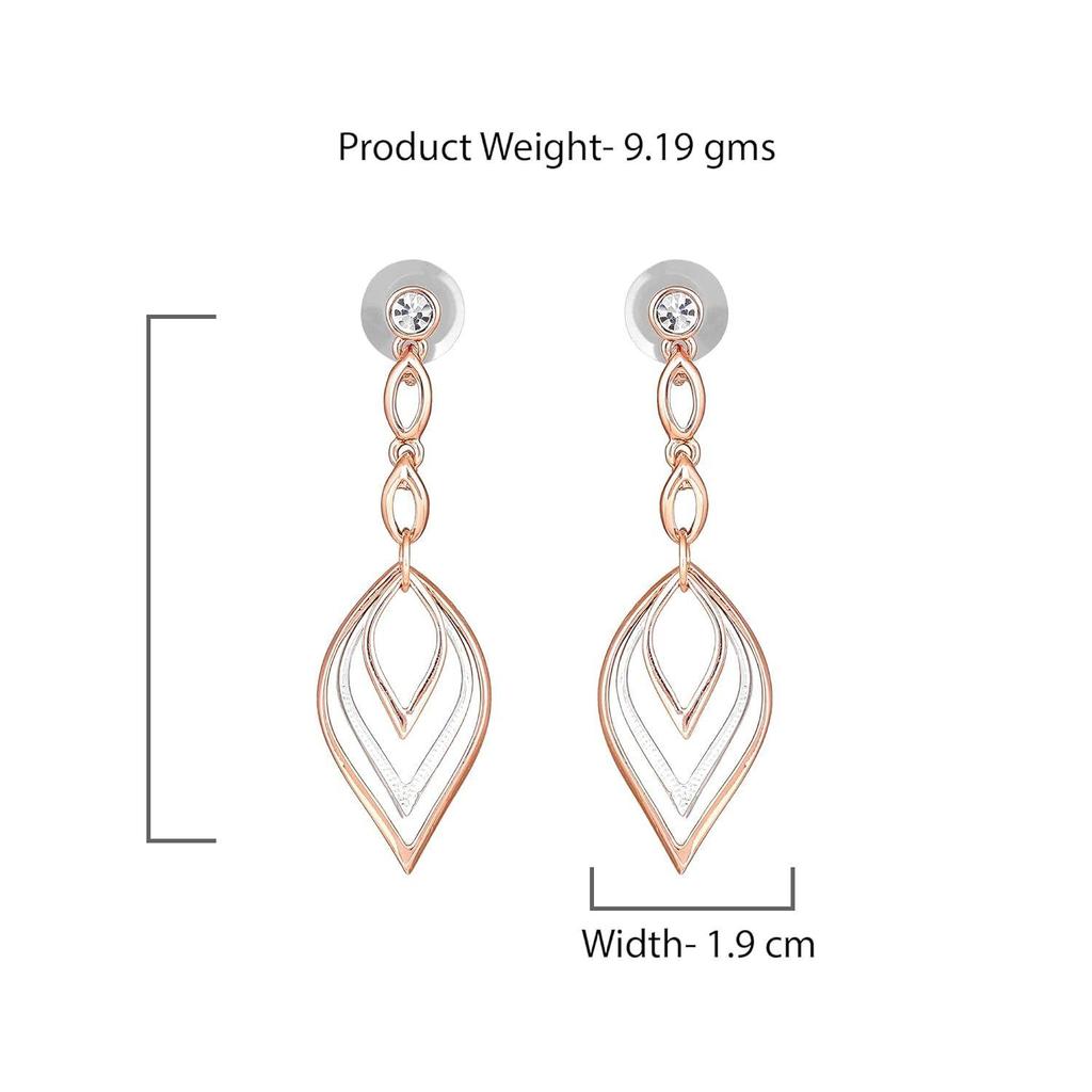 Висячие серьги из недрагоценного металла, 24-каратное розовое золото и серебро с покрытием из белого австрийского хрусталя и камня, серьги-капли для девочек/женщин