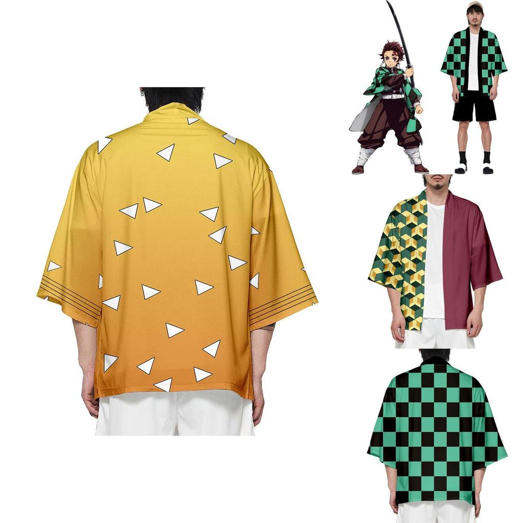 Изысканный аниме Косплей Клинок, рассекающий демонов Kimetsu No Yaiba Камадо Нэдзуко Свободное пальто хаори Топы для Хэллоуина