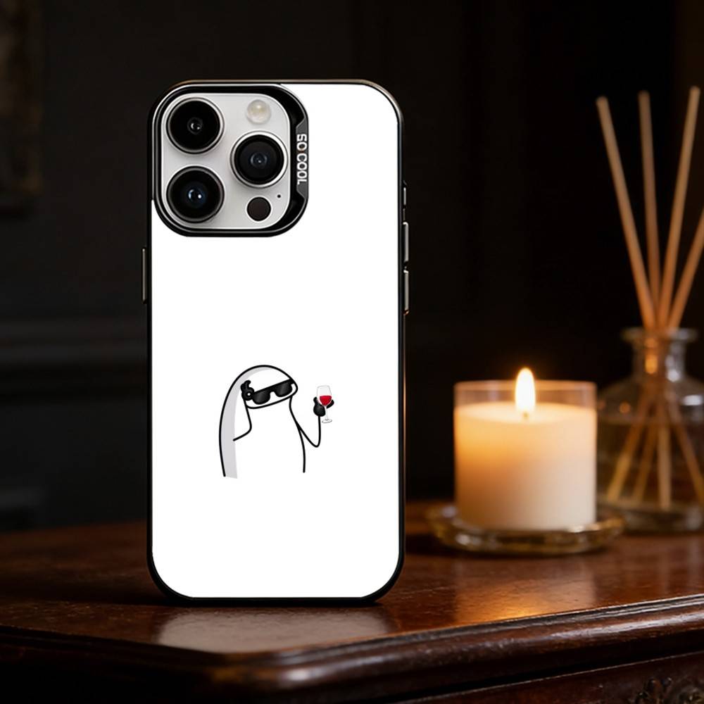 Чехол для телефона F-Flork Stick Figure Memes Серебристый корпус Для IPhone 17 16 15 14 13 12 11 Pro Max Plus