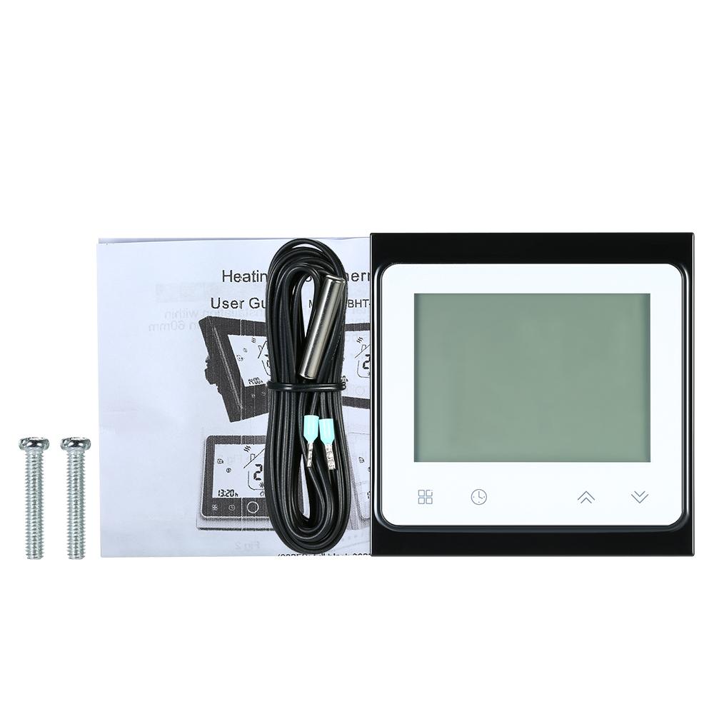 16A Electric Heating Thermostat with Touchscreen LCD Display Weekly Programmable Energy Saving Temperature Controller