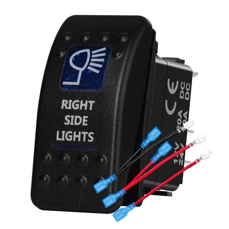 12v/24v Blue Led Light 5 Pin On Off SPST Rocker Switch 7 Pin On Off On ARB Carling Style Car Boat Waterproof Pump Push Switch
