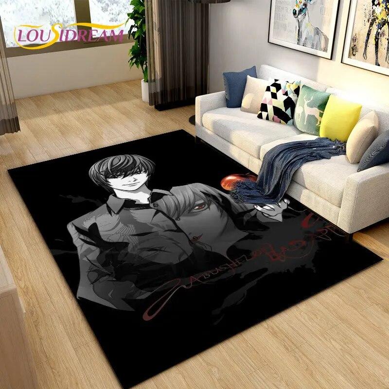 Большой ковер в стиле аниме Death Note, коврик для гостиной, дивана, детской комнаты, кухонный коврик для ванной комнаты, мягкий нескользящий напольный коврик