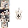 Charming Plush Dog Keychain With Trendy Glasses And Vibrant Color Options Available