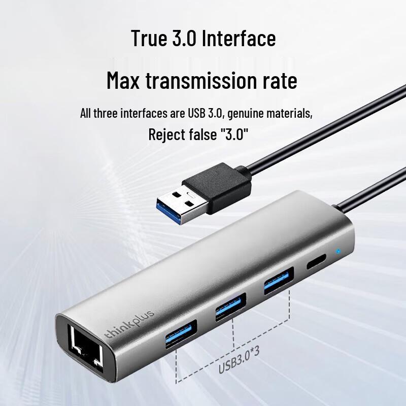Lenovo USB-A к Gigabit Ethernet и 3-портовый USB 3.0 концентратор