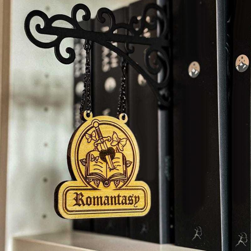 Book Nook Tavern Signs Literary Hanging Sign Readers Genre Shelf Labels Book Decor Bookshelf Signs Halloween Decor