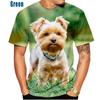 Новая милая футболка с 3D принтом для собак йоркширского терьера для мужчин и женщин, летняя модная повседневная забавная футболка с круглым вырезом и короткими рукавами