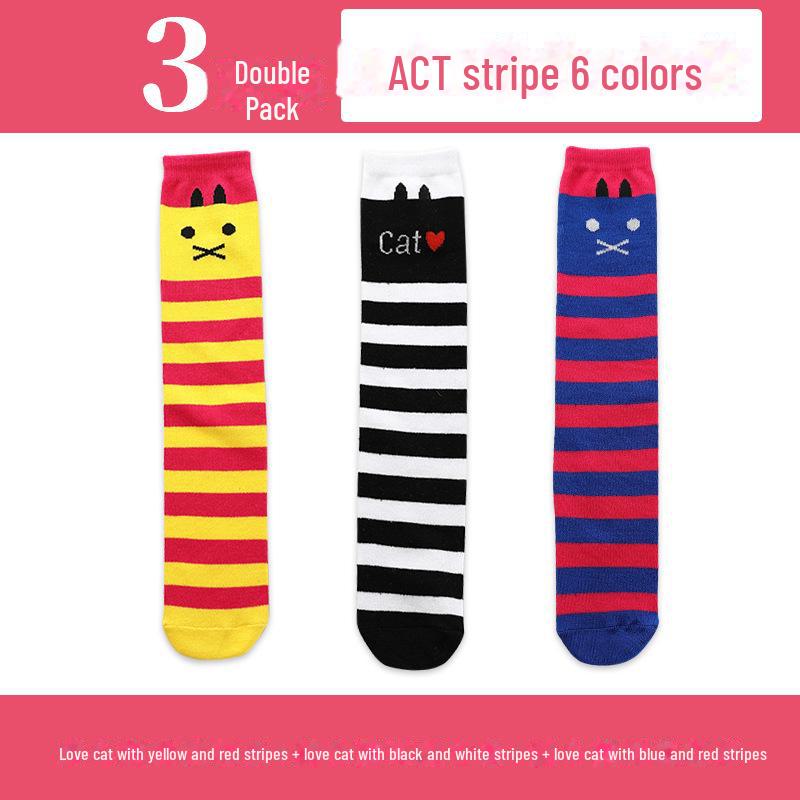 Весенние и осенние гольфы для девочек с милым рисунком - гольфы средней длины для детей и младенцев