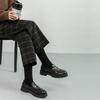 Зимние женские клетчатые шерстяные прямые брюки больших размеров, женские свободные брюки до щиколотки с высокой талией в английском стиле