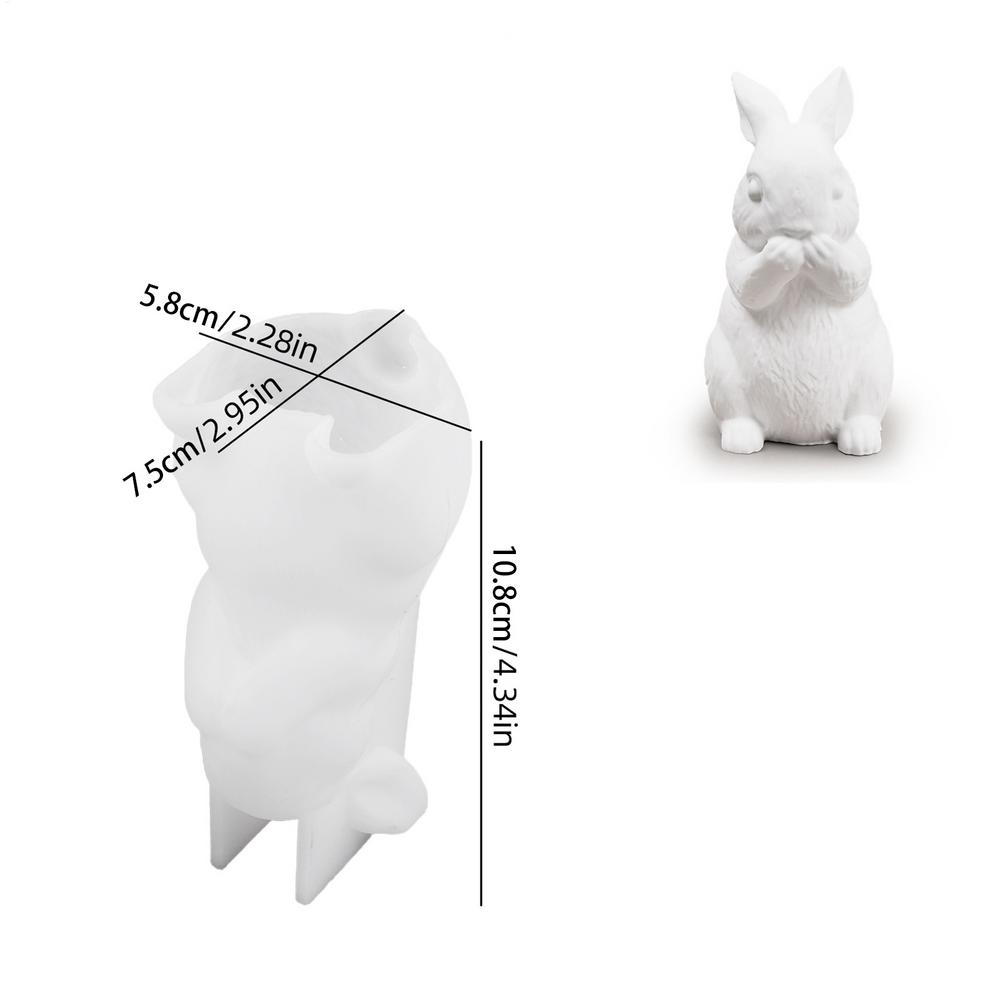 Пасхальная силиконовая форма в виде кролика, форма для статуэтки кролика для поделок, литье из гипса, мягкая силиконовая форма, легкое извлечение для начинающих, для поделок