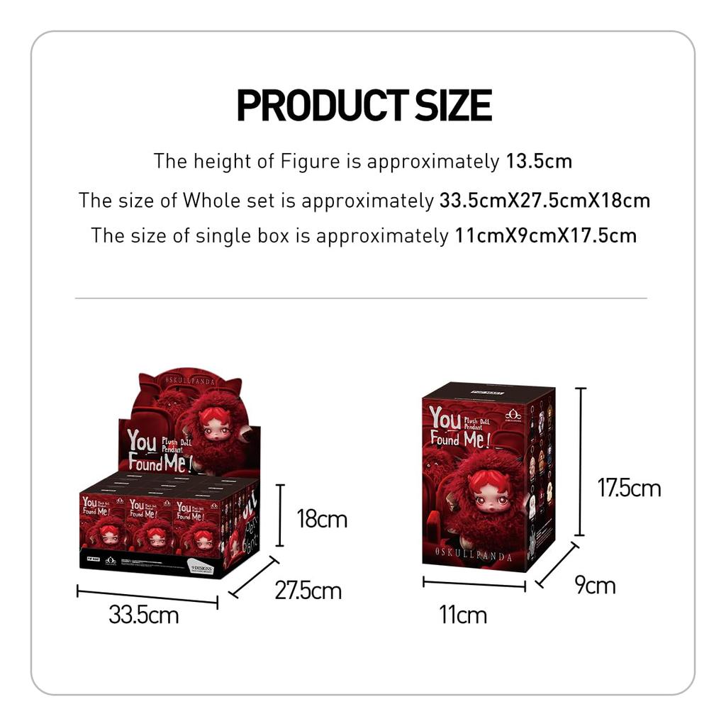 POP MART SKULLPANDA You Found Series Plush Pendant Pop Mart Blind Box Plastic Premium Soft Original Birthday Gift Me! (1 Piece) - Gachapon, Figure,