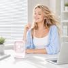 Square Desktop USB Rechargeable Fan with Bear Ear Design 3-Speed Adjustable Small Portable Fan for Desk Wall Mount Outdoor Camping Use