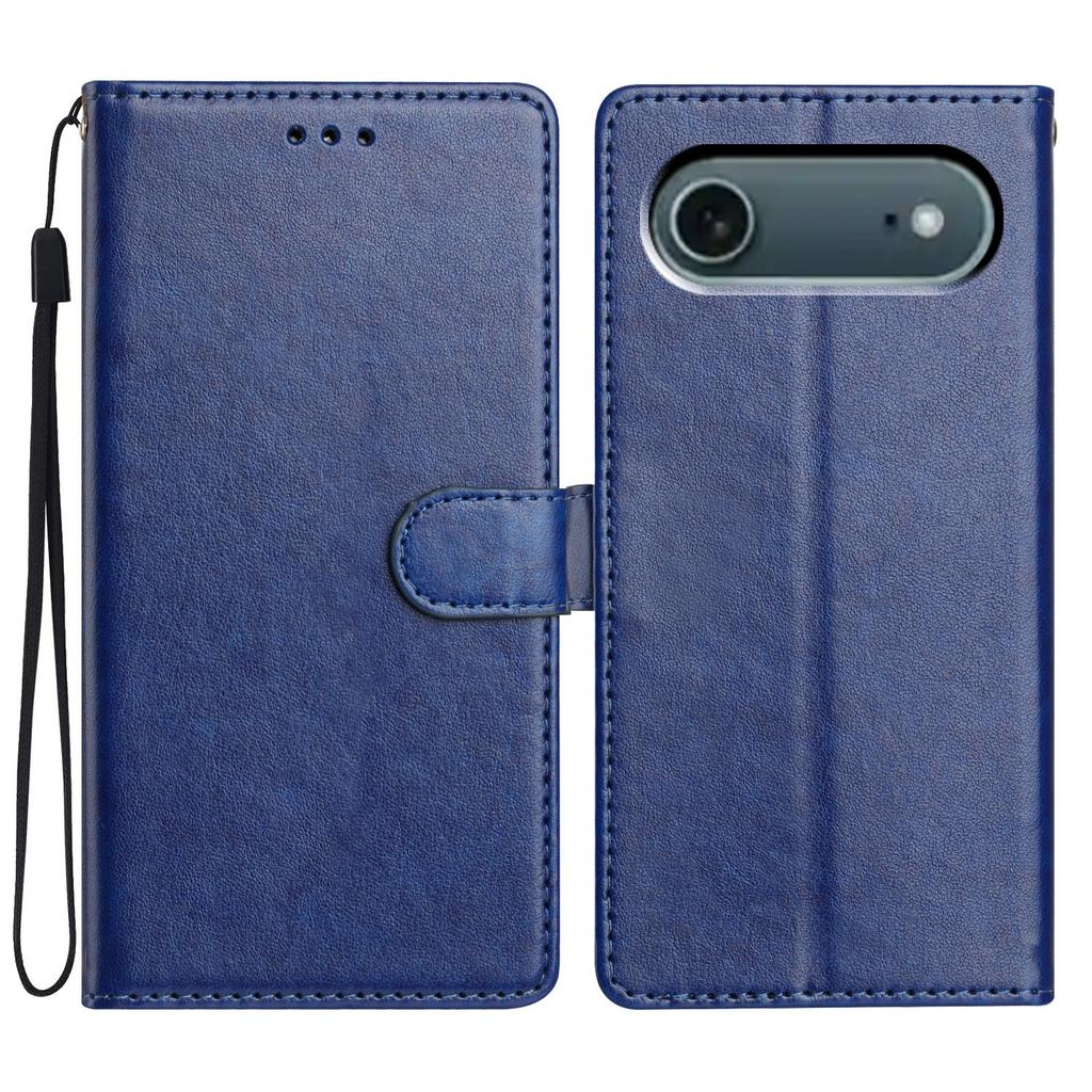 For iPhone 17 Air Leather Case Wallet Stand Phone Cover with Handy Strap