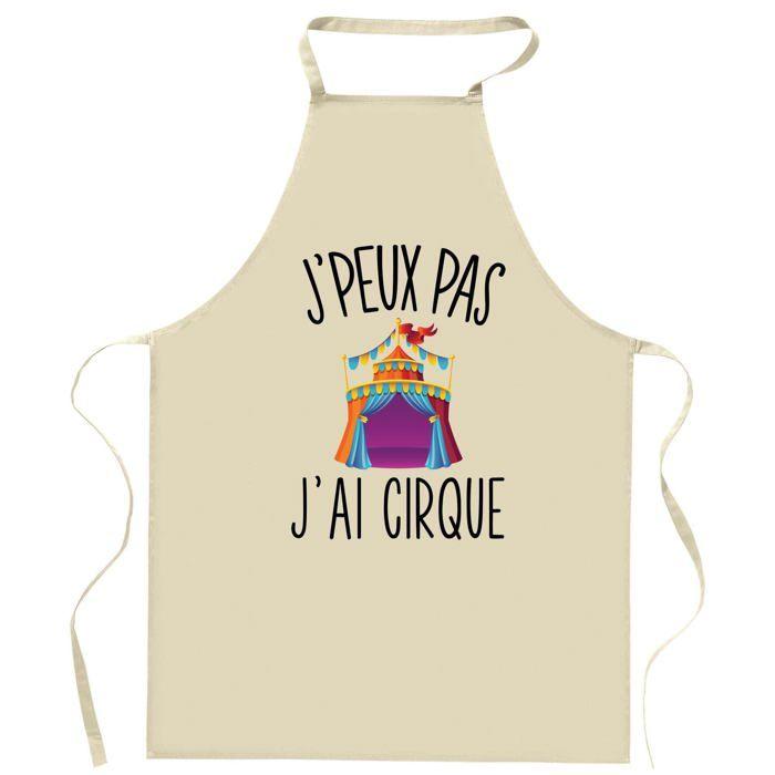 Tablier de cuisine - Cirque J'peux pas - Impression bretonne - Coton résistant - Liens ajustables
