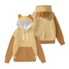 Women's Fashion Long-Sleeved Color-Blocked Printed Hooded Sweatshirt With Ears