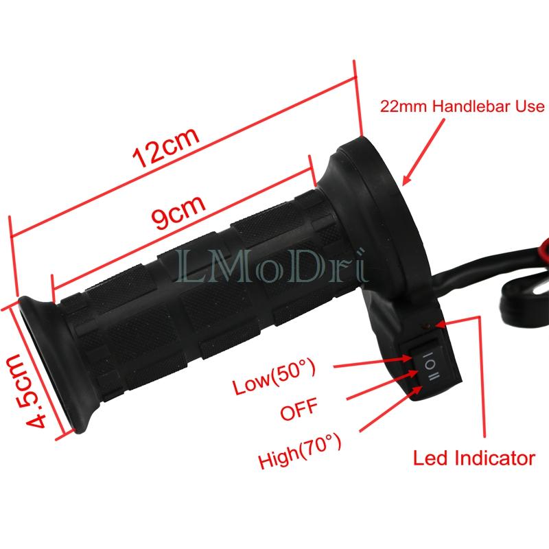 LMoDri Мотоцикл 7/8 "22 мм Горячие ручки Электрический руль с подогревом Ручная теплая ручка Подогреватели для квадроциклов Универсальная ручка