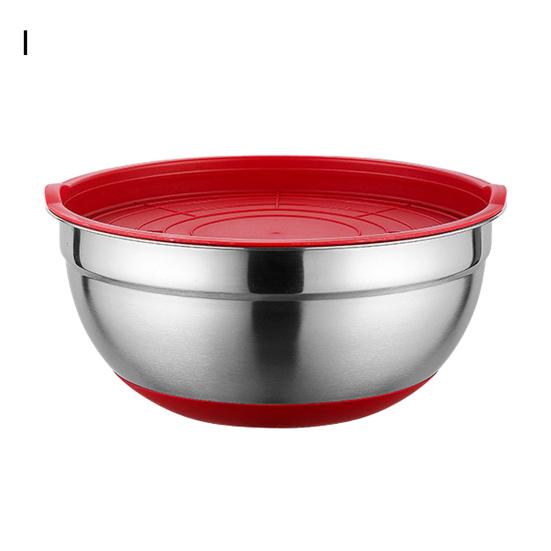 Миска для смешивания с крышкой Большая емкость Нескользящее дно Полированная поверхность Легко чистящаяся салатница Кухонный органайзер для хранения продуктов