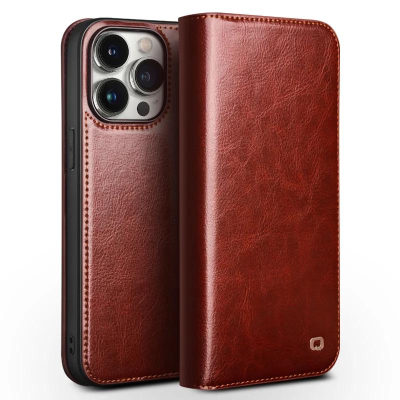 Роскошный Тонкий Чехол для IPhone15 14 13 12 11 Pro Max Mini Натуральная Кожа Модный Чехол для XR XS Max 7 8 14 Plus Слот для Карт