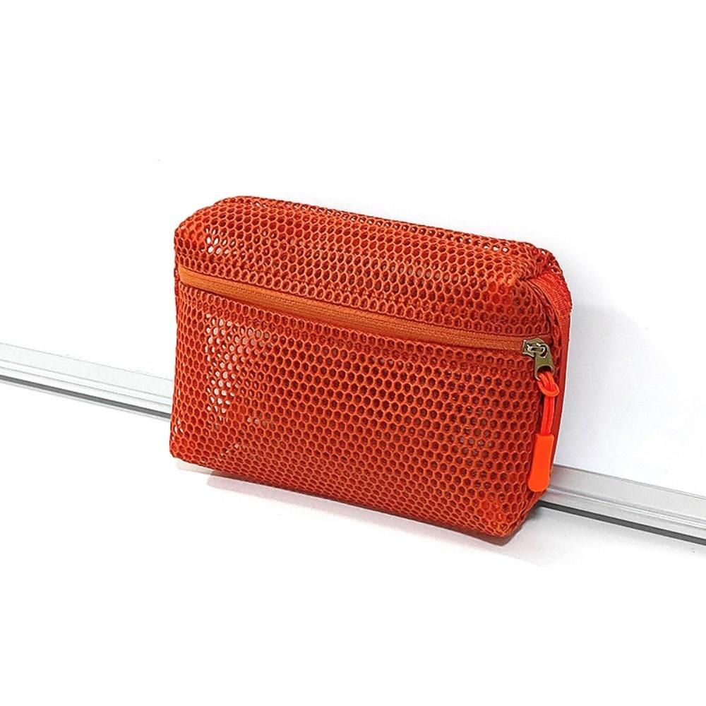 Casual Nylon Storage Pouch With Zipper Mesh Cosmetic Bag Hand-held Multipurpose Mesh Pouch Women