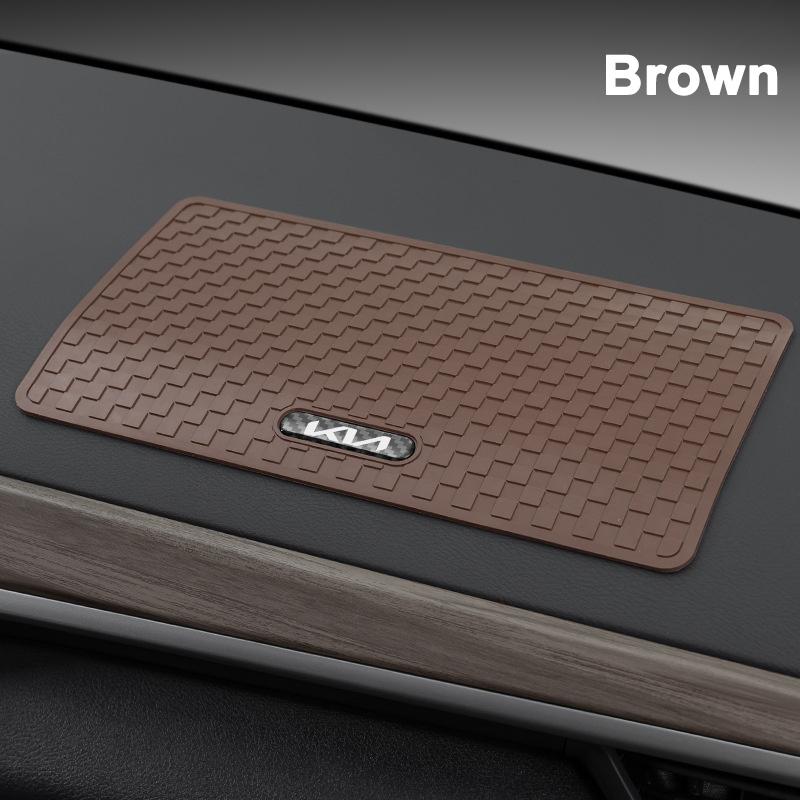 BTQNM1 Car Logo Non-Slip Mat Sticky Dashboard Sticky Pad For KIA Rio Soul Seltos Forte K5 K3 Niro Sorento Stinger Sportage Decoration