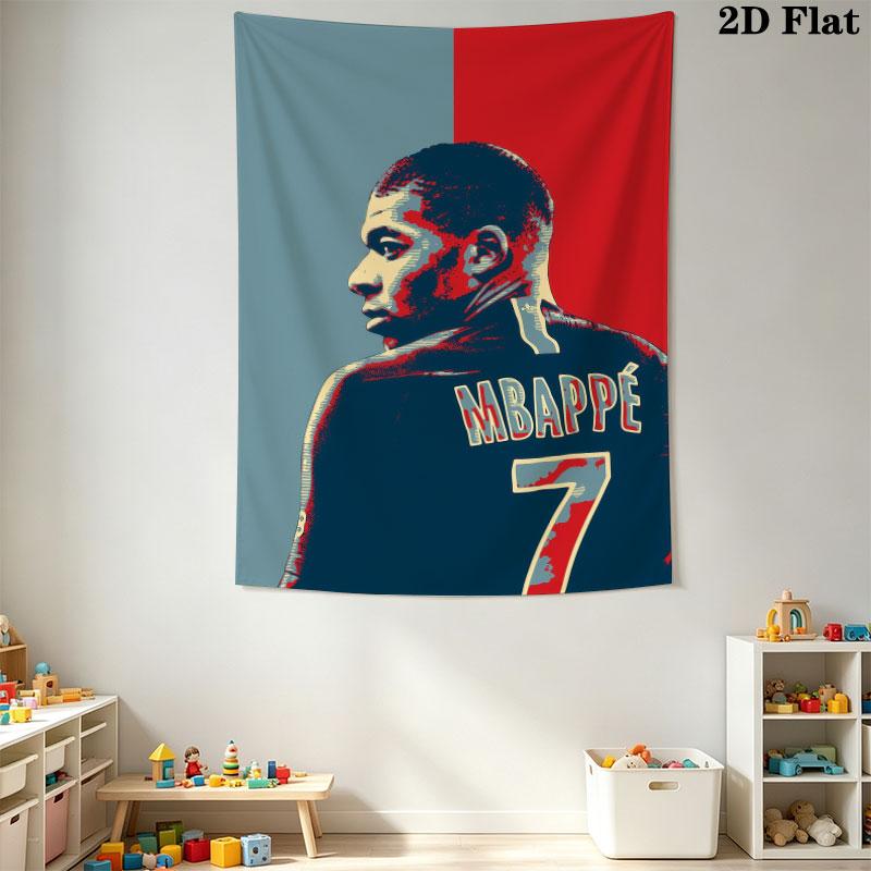 Kylian Mbappé Power Wall Hanging Printed Fabric Blanket Decorative Tapestries for Bedroom Living Room Home Decor