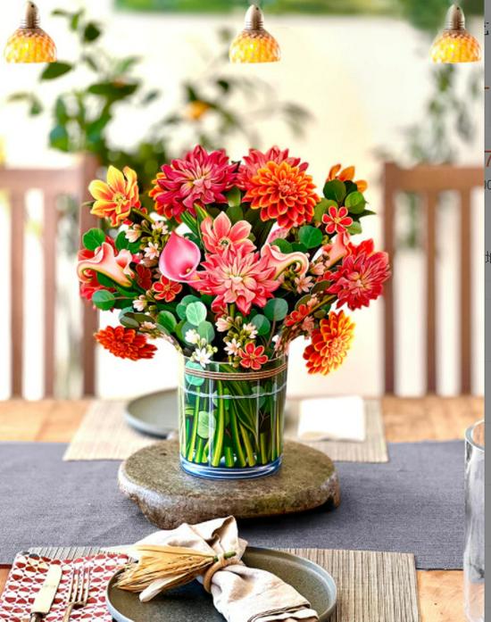 Объемная 3D открытка на День матери с цветами в руках