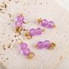 5pcs Colored Crystal Double Beads Charm Stainless Steel Earring Charms for Women DIY Handmade Necklaces Bracelet Jewelry Making
