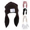 Rabbit Knit Hat Crochet Knitted Hat Long Ear Hat Skullies Beanie Winter Warm Funny Hat Halloween Party Cosplay Party