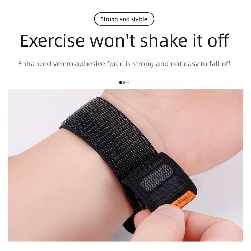 For Huawei Watch GT 6 46mm Nylon Watch Band 22mm Wave Pattern Magic Tape Closure Wrist Strap