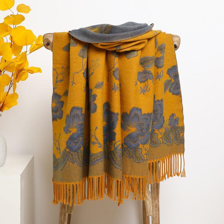 2024 Autumn And Winter New Thickened And Extended Cashmere Scarf Versatile Women'S Warm Neck Protection Scarf Double Sided Scarf Shawl