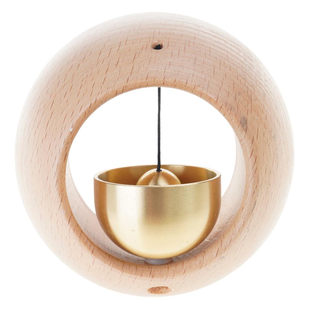 Walnut Shopkeepers Bell for Door Opening Doorbell Chime Unique Office Ornaments and Hanging Decoration for Entrance