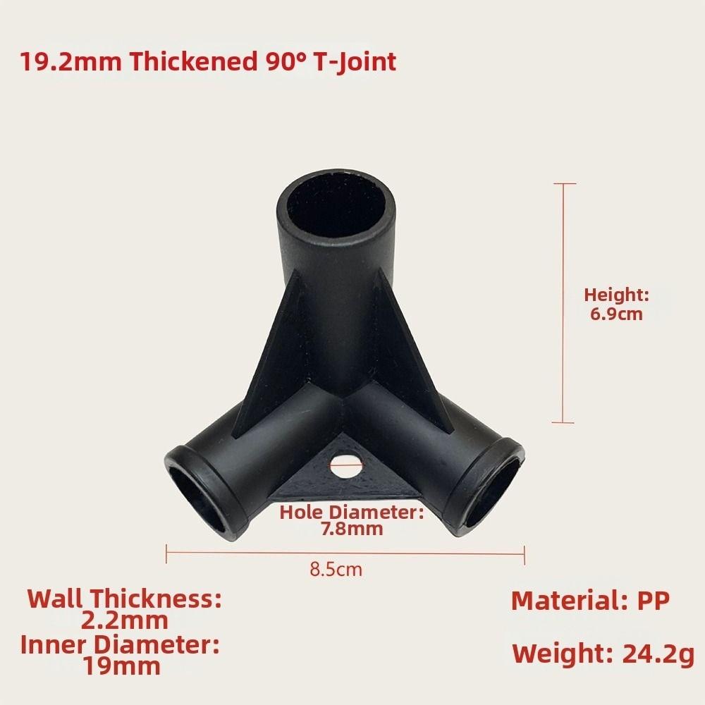 5pcs Black&White DIY Shelf Water Tube Joint I.D 18/19/22mm Tent Fixed Connector Tee