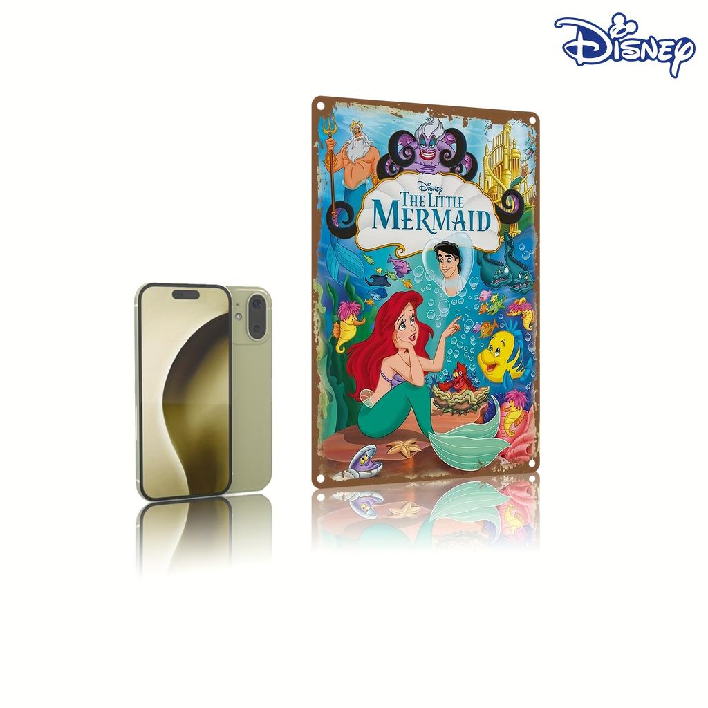 1 шт. Металлическая жестяная табличка Дисней «Русалочка» - Винтажная подводная сцена с Ариэль, 20,32x30,48 см Железный настенный декор, без рамки