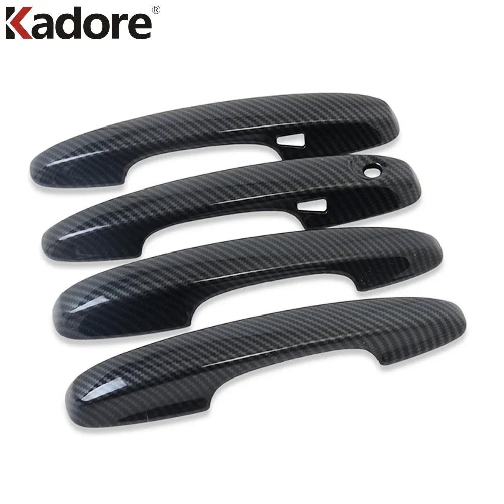 For Ford Focus Carbon Fiber Car Door Handle Cover Trim Side Door Handles Bowl Cup Frame Accessories