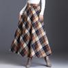 Plus Size Women Plaid Skirt Thick Warm Elegant Tall Waist Long Skirt Winter Casual Woolen Long Plaid Skirt Female Skirt