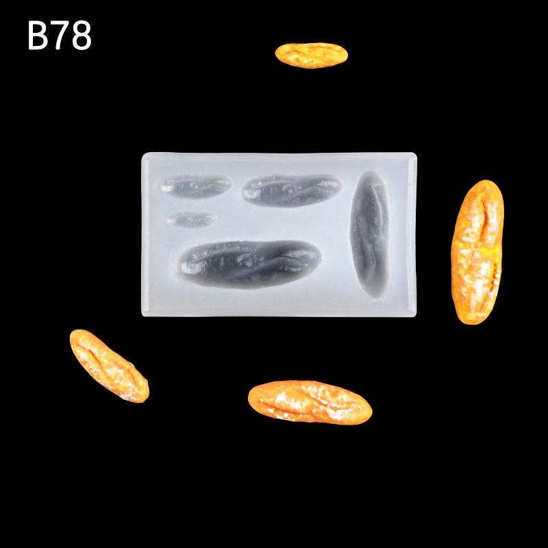 Коллекция мини-форм для лепки из ультралегкой глины и смолы для игры в еду: Круассан, Бисквит, Печенье, Пончик