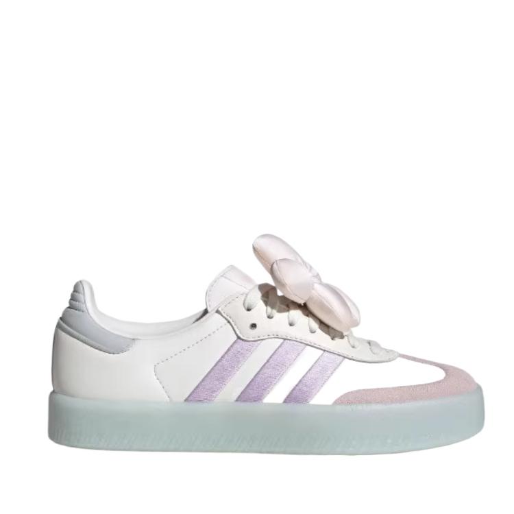 adidas Оригинальные амортизаторы SAMBAE Низкие кеды для скейтборда Женские белые светло-фиолетовые кроссовки JR3335