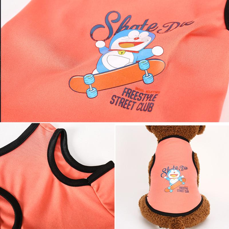 Солнцезащитный жилет для домашних животных, удобная дышащая, хорошая эластичная одежда с принтом для собак и кошек, мультяшная одежда