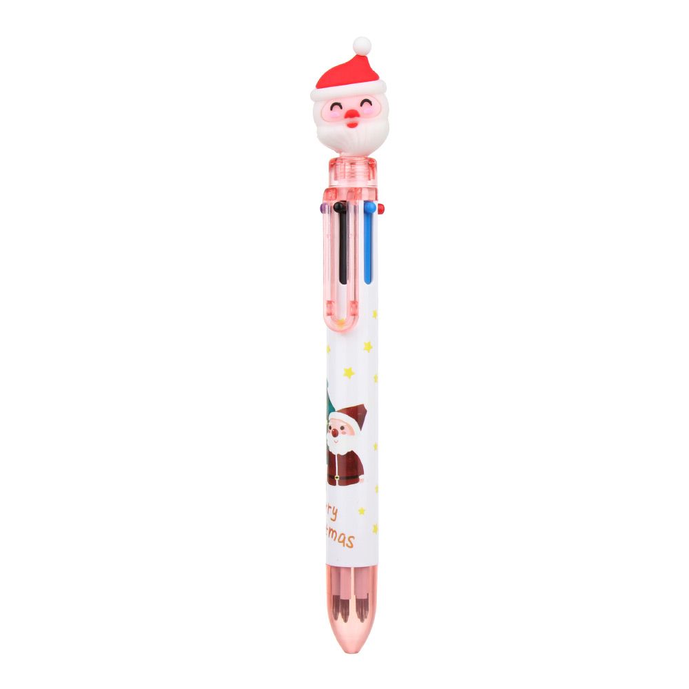 6/10Colors Cute Gifts School Xmas Stationery Merry Christmas Cartoon Ball-point Pen Santa Claus Pen