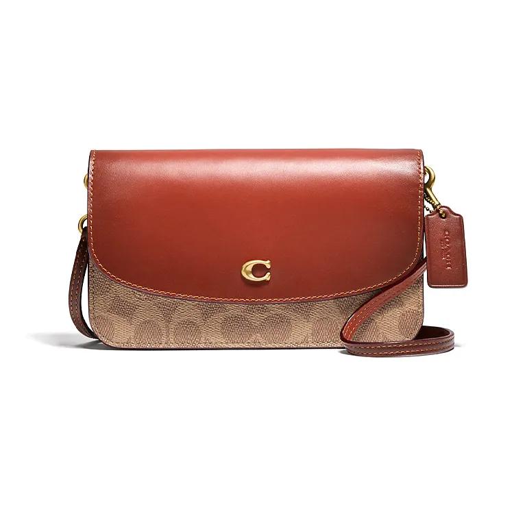 COACH Hayden Canvas Leather Crossbody Bags Small Women's Brass / Tan Rusty (Unisex) Crossbody Bags C5362 B4NQ4