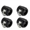 4 Pcs AN 10 Car Hose End Cover Fitting Adapter Connector Finisher Clamps Black