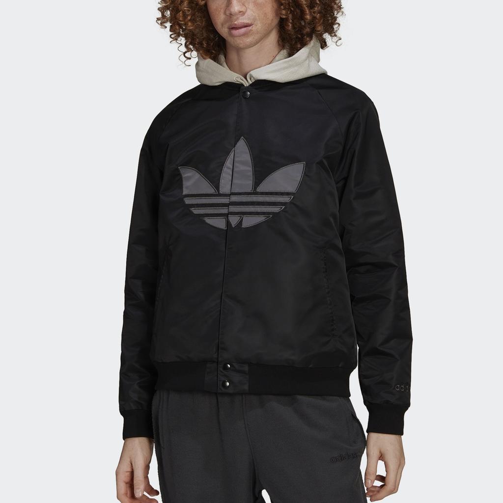 Adidas Harden Baseball Jackets Men's Black Baseball Collar Moderate Straight Fit HP0430