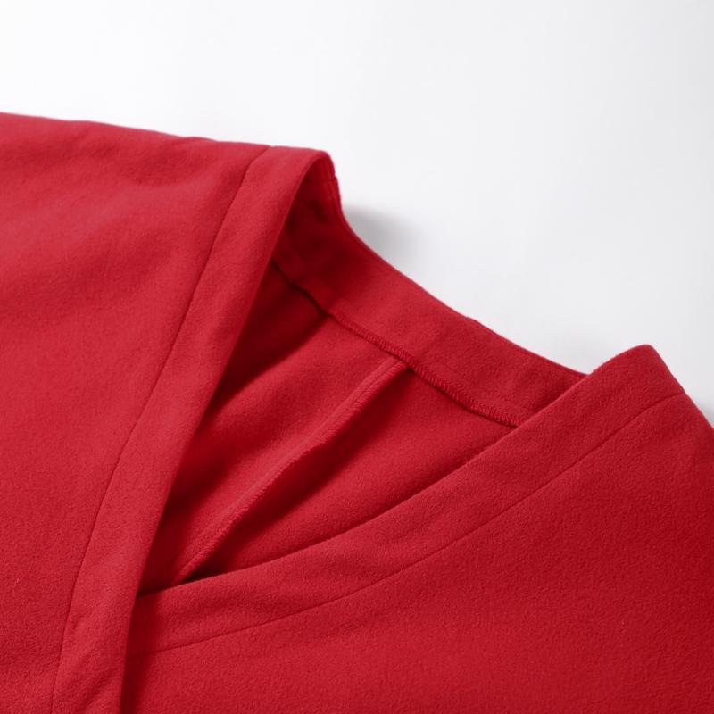 Шикарный красный женский свободный свитер с V-образным вырезом, повседневный, с длинными рукавами, вязаный теплый пуловер, осенний женский модный трикотаж, топы