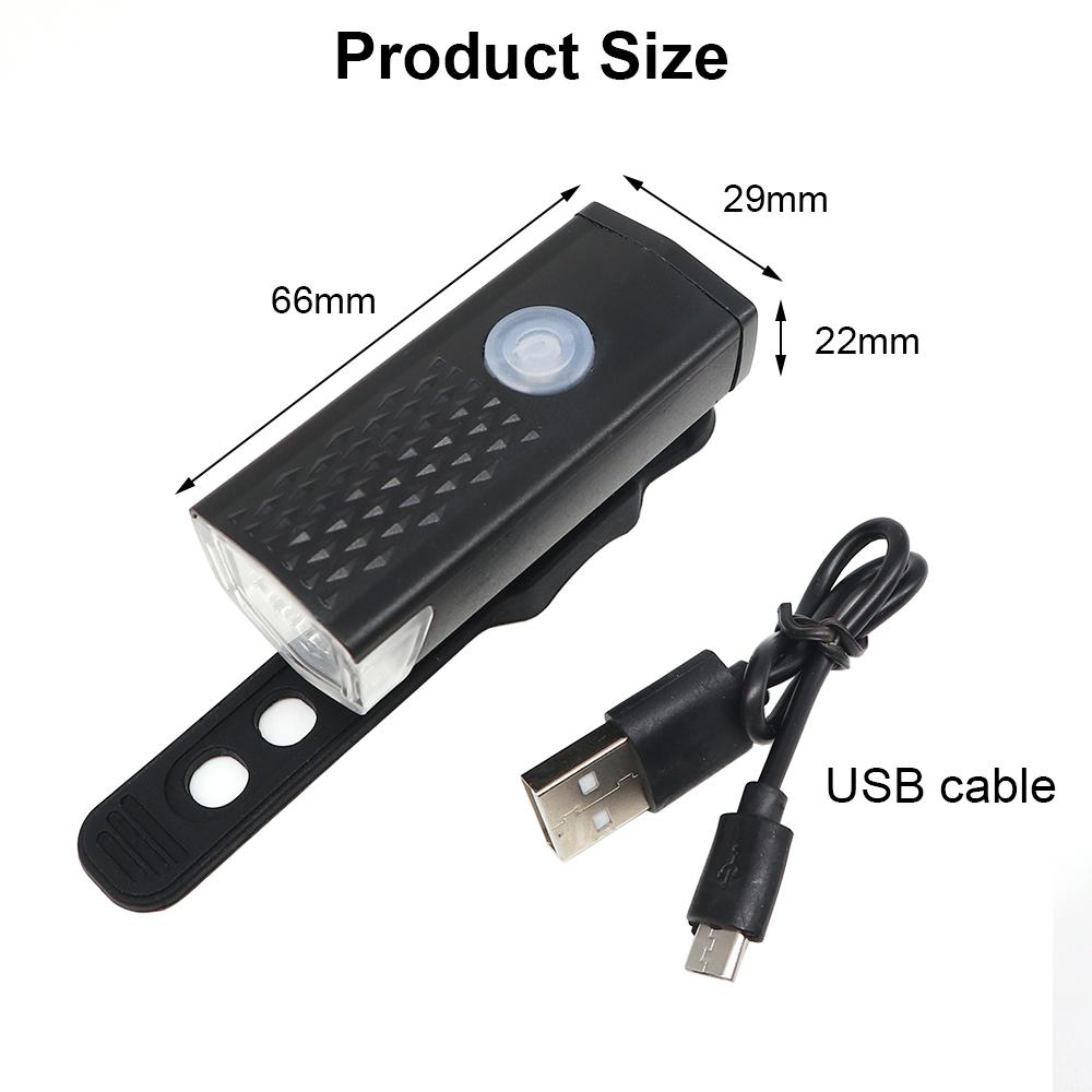 Bicycle Cycling USB Rechargeable Bike Front Light 1PC