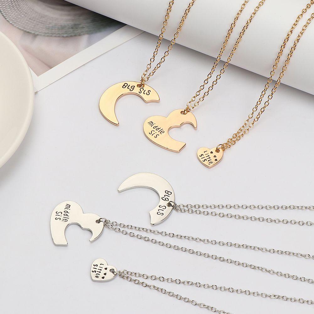 Jewelry Middle Sis Best friends Good Sister Necklaces Stitching Necklaces 3 Pieces / Set Big Sister