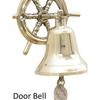 Metal Door Bell with Ship Wheel Wall Hanging Decor (Brass)