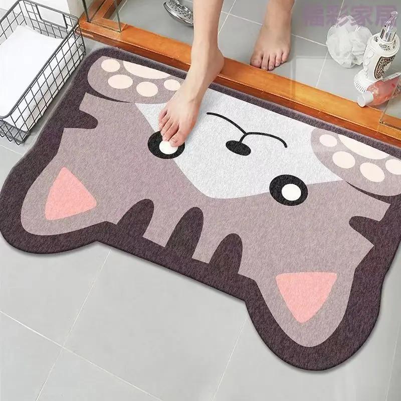 VIKAMA Cartoon Capybara Bathroom Mat Non-Slip, Wear-Resistant Home Decor Bathroom Mat Home Decoration