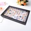 100Slots Ring Display Box Transparent Lid Large Capacity Cardboard Cufflink Jewelry Tray Ring Showcase Women Accessory